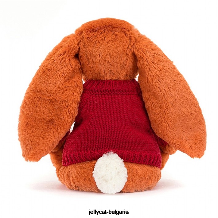 Jellycat срамежливо мандариново зайче с персонализиран червен портокал 509 играчка