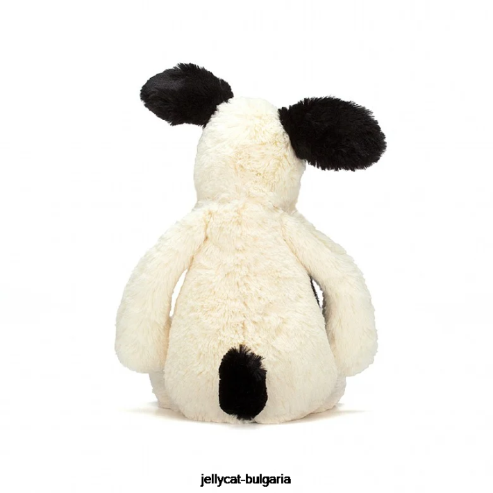 Jellycat срамежливо черно и кремаво кученце черно и бяло 162 играчка