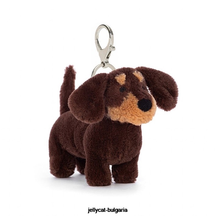 Jellycat Ото наденица куче чанта очарование кафяво 70 аксесоар