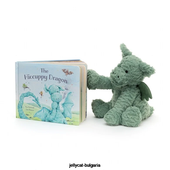 Jellycat škytavka dračí kniha a fuddlewuddle dračí zelená 811 rezervovat