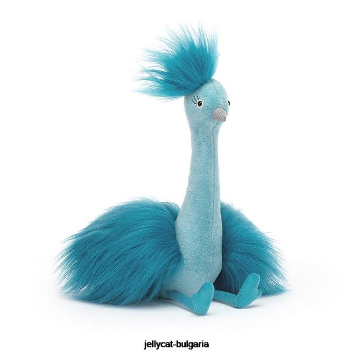 Jellycat фу фу пауново синьо 341 играчка