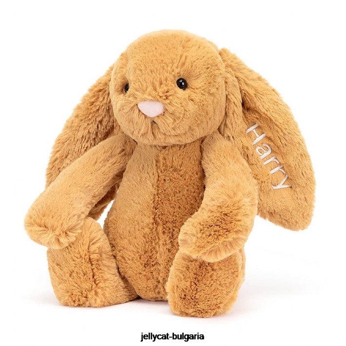 Jellycat персонализирано срамежливо и зайче средно злато 214 играчка