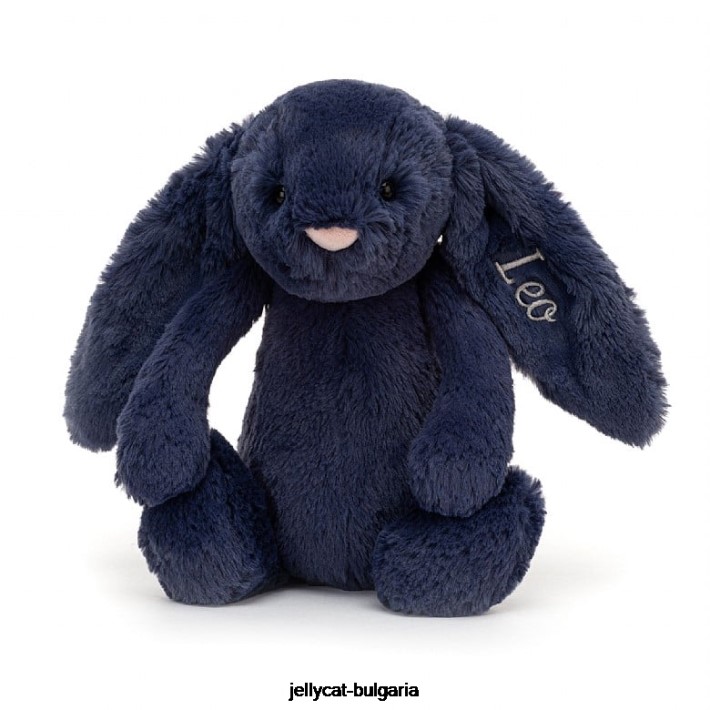 Jellycat персонализирано срамежливо зайче средно синьо 242 играчка