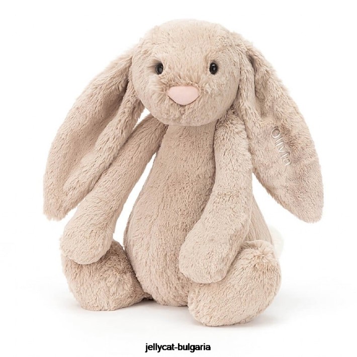 Jellycat персонализирано срамежливо зайче огромно бежово 435 играчка