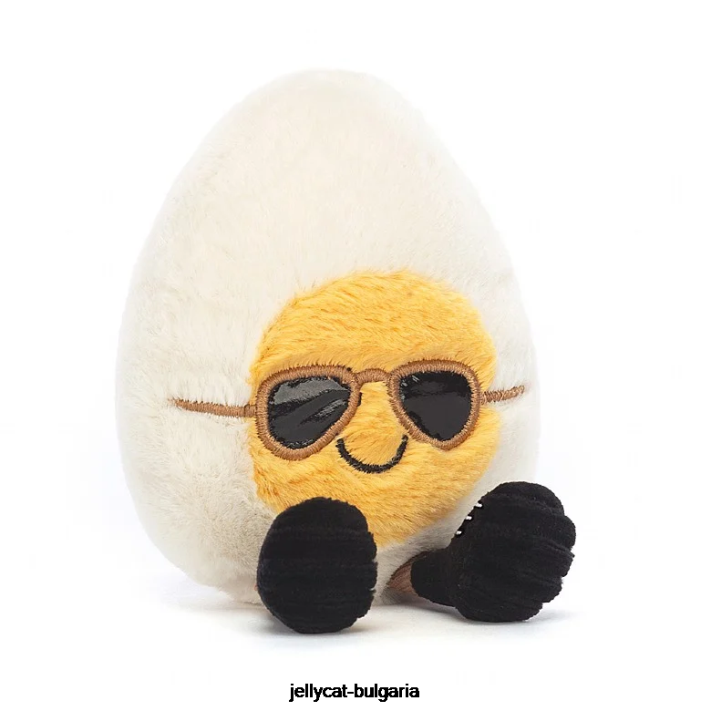 Jellycat zábavná vařená vejce šik bílá a žlutá 55 hračka